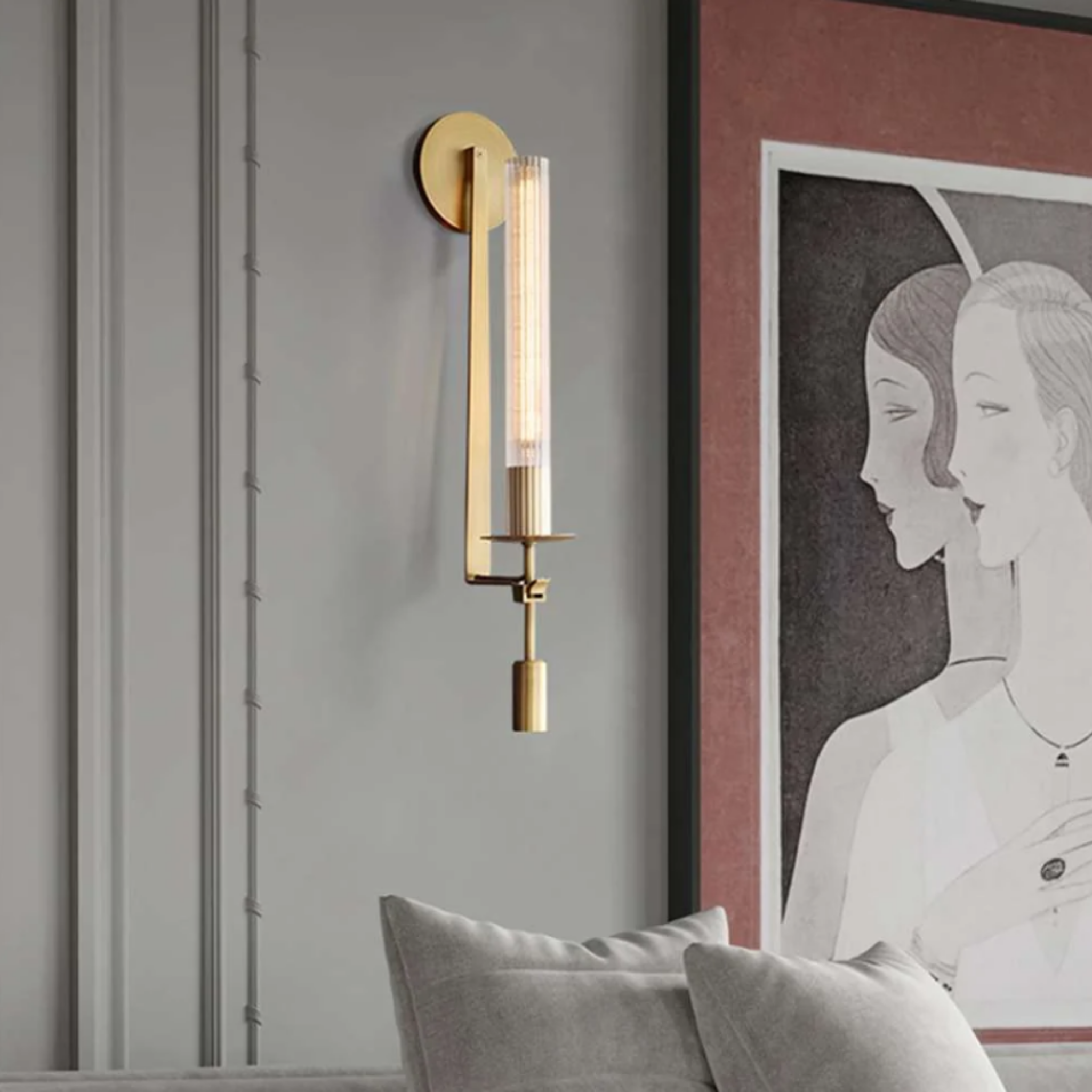 Scandinavian glass wall sconce in a modern interior