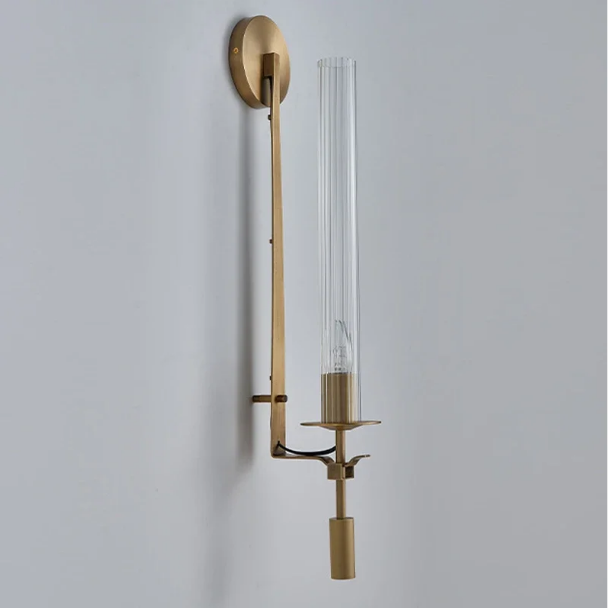 Scandinavian modern wall sconce turned off