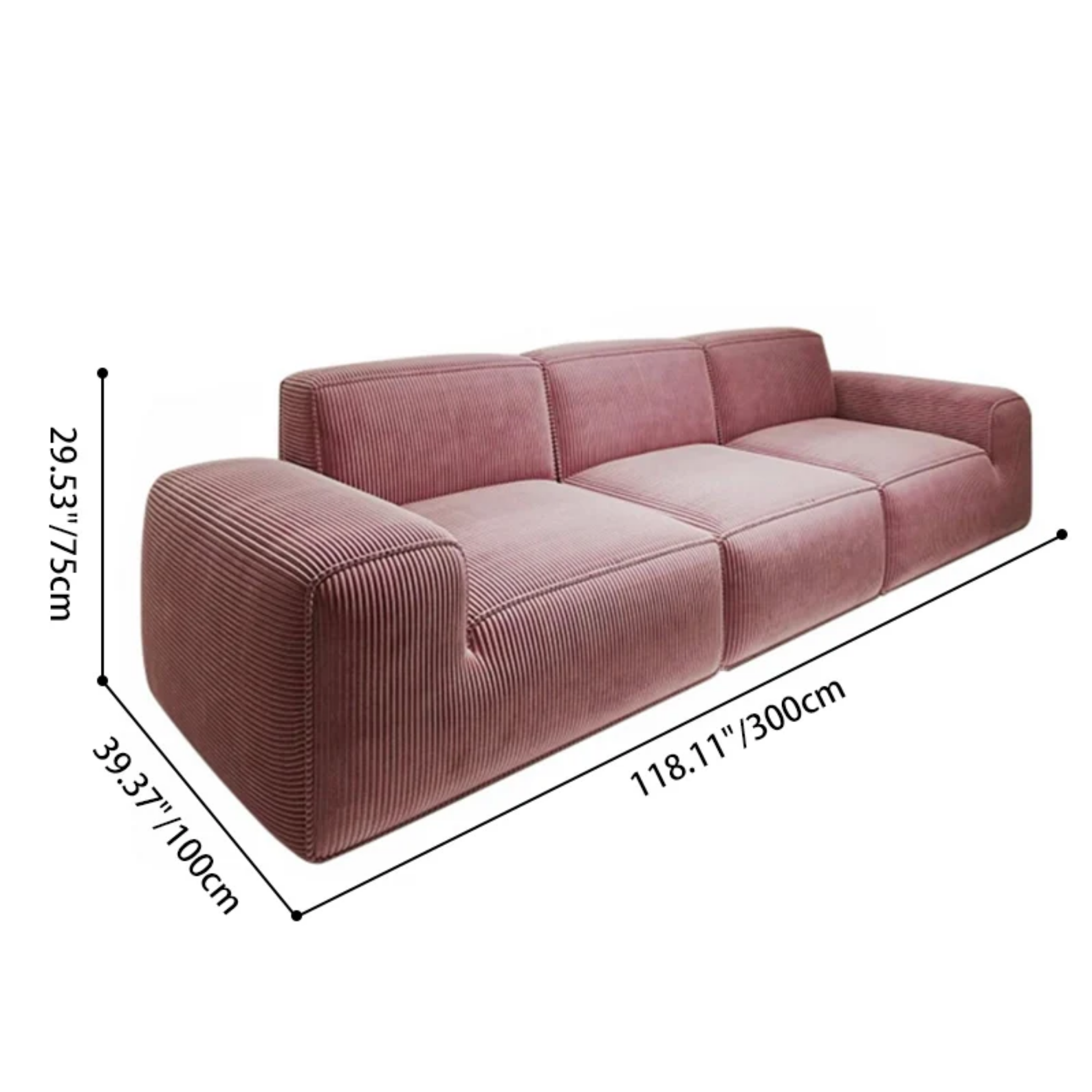 Scandinavian modular sofa dimensions