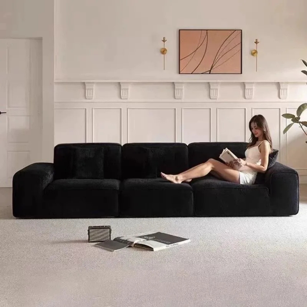 Front view of Scandinavian modular sofa