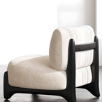 Back view of modern sherpa accent chair
