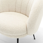 Comfortable cushioned seat of modern sherpa accent chair