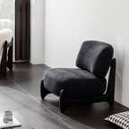 Left side view of sherpa accent chair