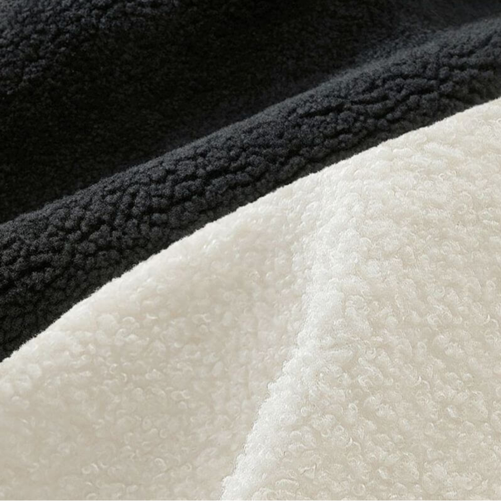Textured sherpa fabric of accent chair