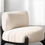 Soft sherpa fabric detail of accent chair