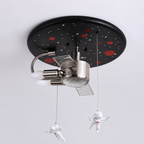 Small size space satellite ceiling light turned off