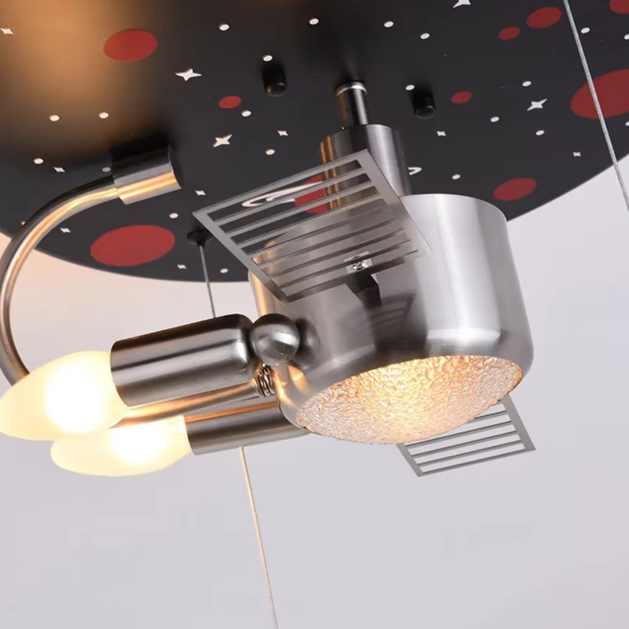 Close-up of the space satellite ceiling light