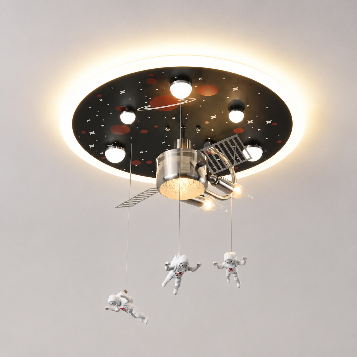 Large size space satellite ceiling light for kids bedroom