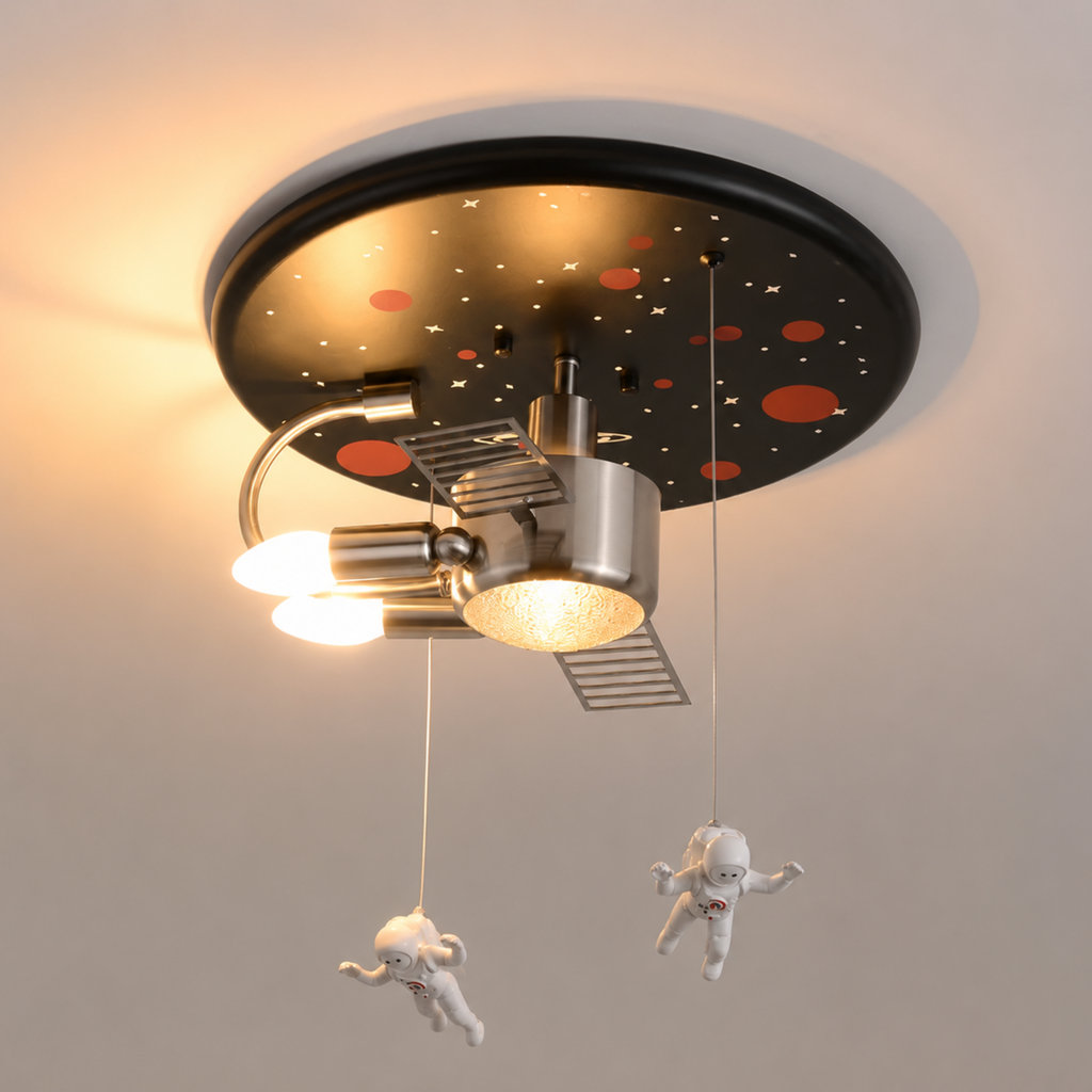 Small size space satellite ceiling light for kids bedroom