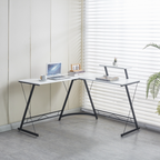 Space-saving L-shaped office desk for small spaces