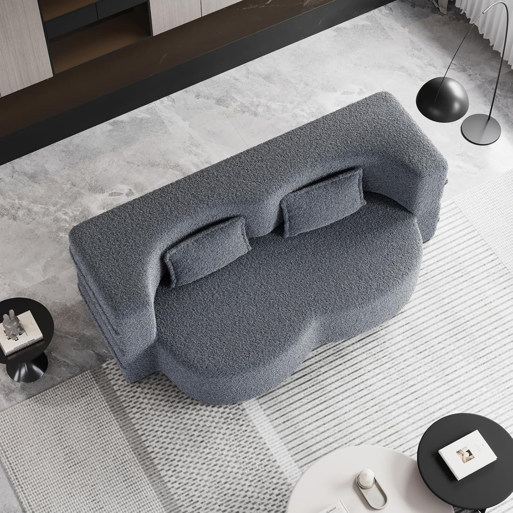 Space-saving modern sofa bed top view