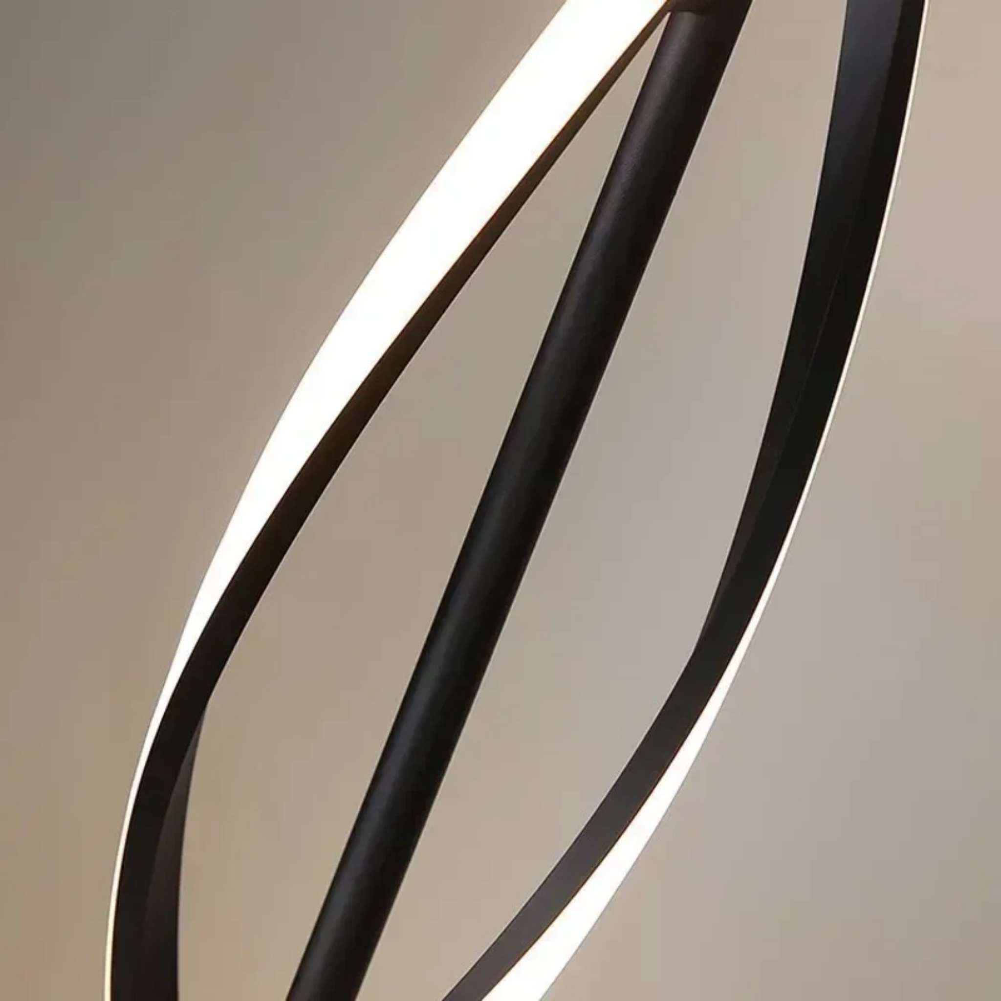 Integrated LED lighting detail of spiral floor lamp