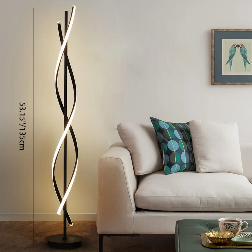 Modern spiral LED floor lamp dimensions
