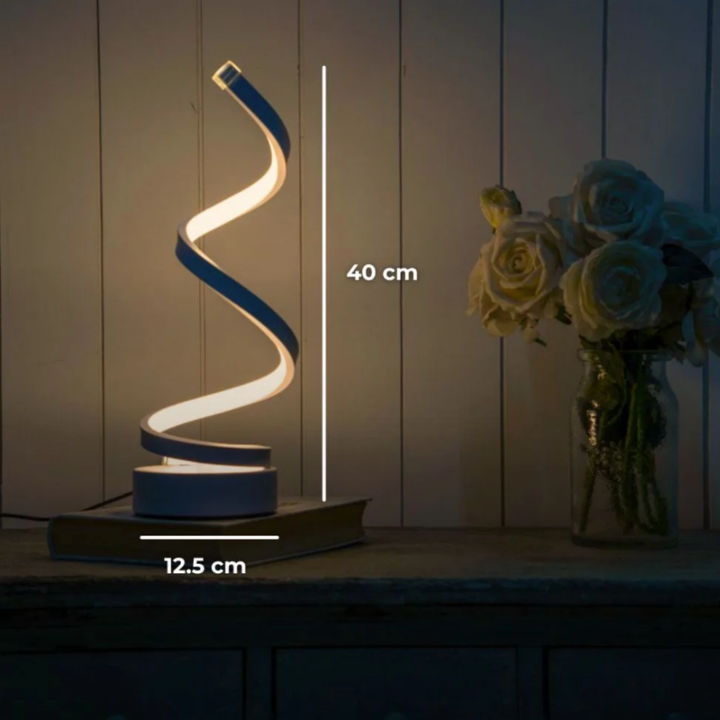 Modern LED spiral table lamp dimensions