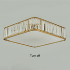 Square crystal LED chandelier turned off