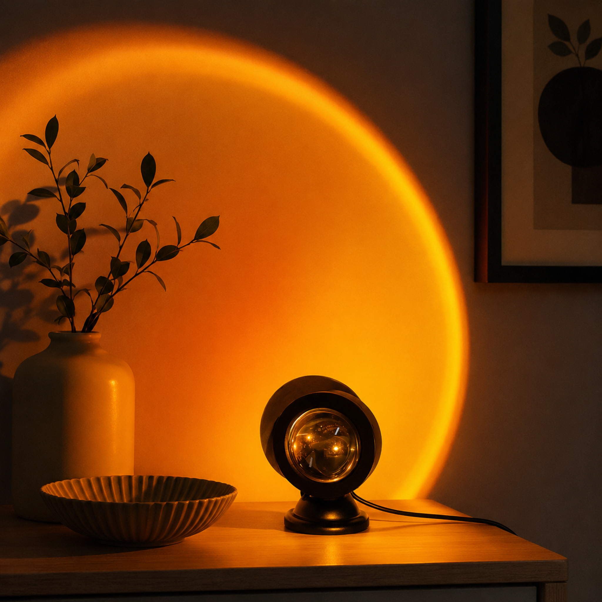 Sunset projection lamp for romantic ambient decor