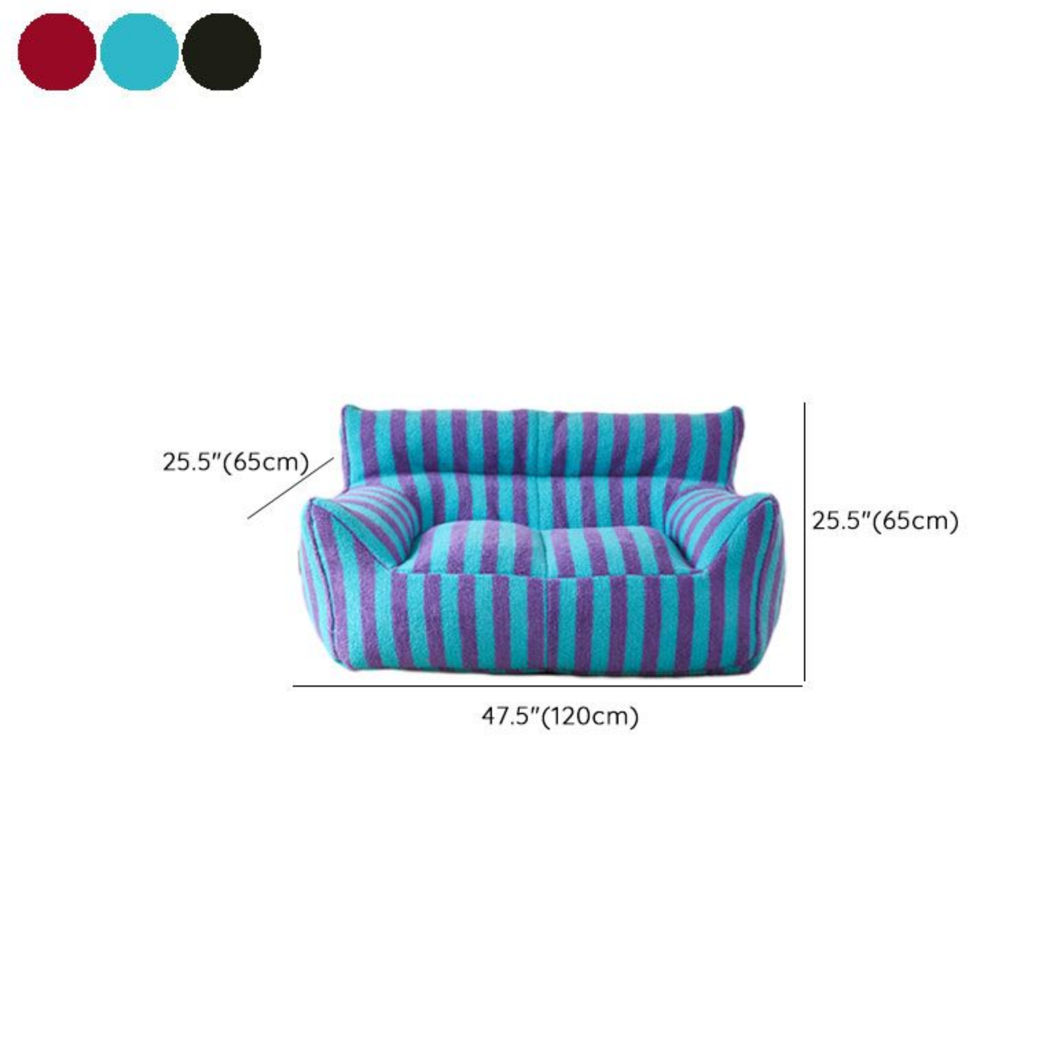 Dimensions of the double-seat teddy fleece sofa