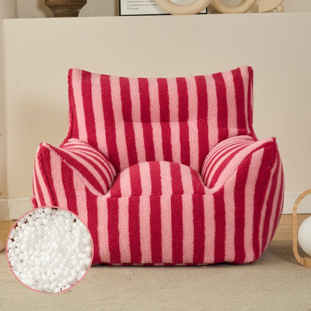 Single pink teddy fleece lazy sofa