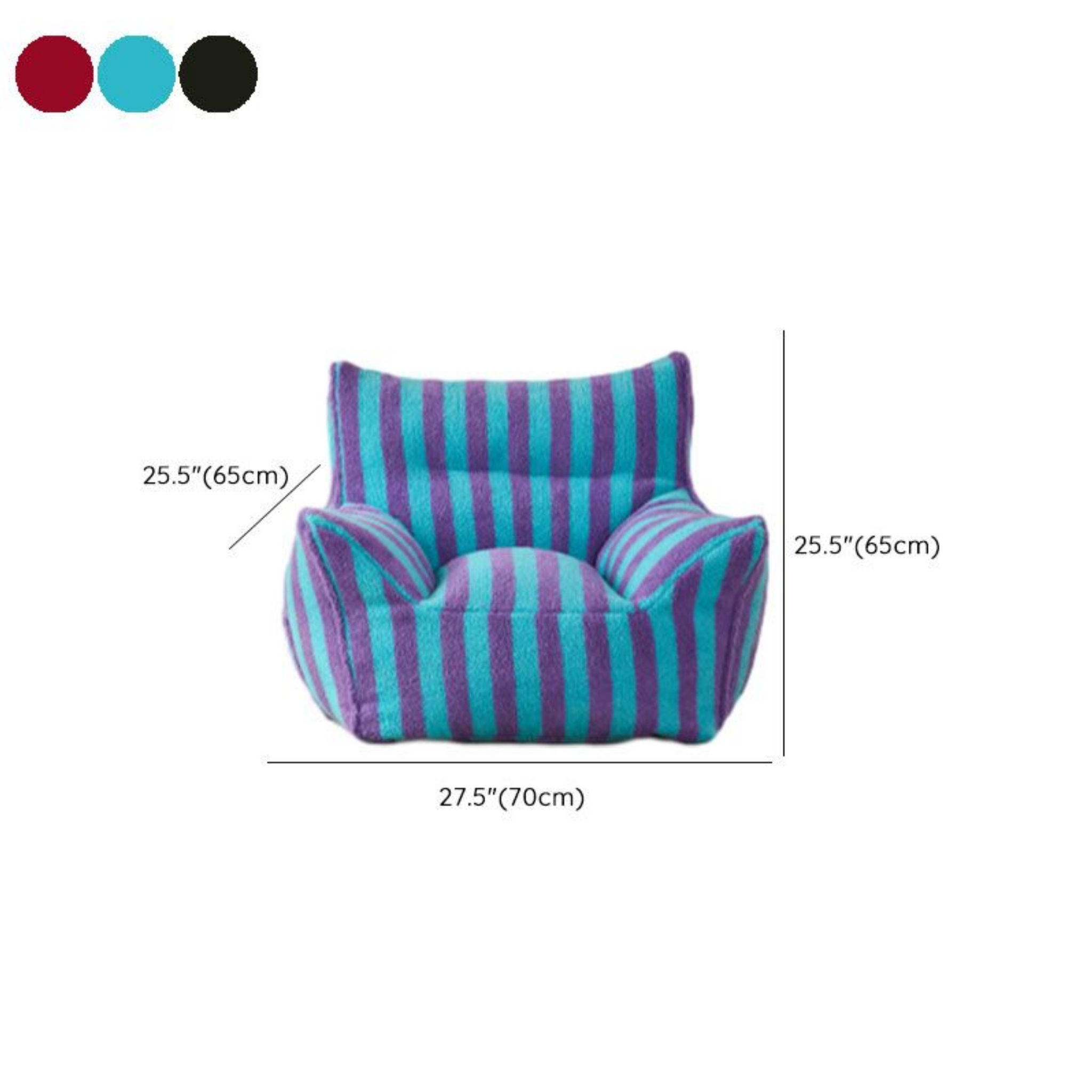 Dimensions of the single-seat teddy fleece sofa