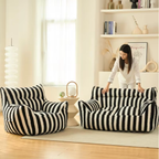 Lifestyle view of a teddy fleece lazy sofa