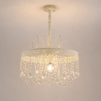 Traditional French vintage crystal pendant ceiling light 40 cm