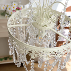 Above view of the traditional French vintage crystal pendant ceiling light