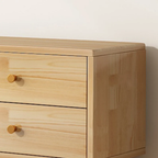 Detail of storage drawers on modern TV stand