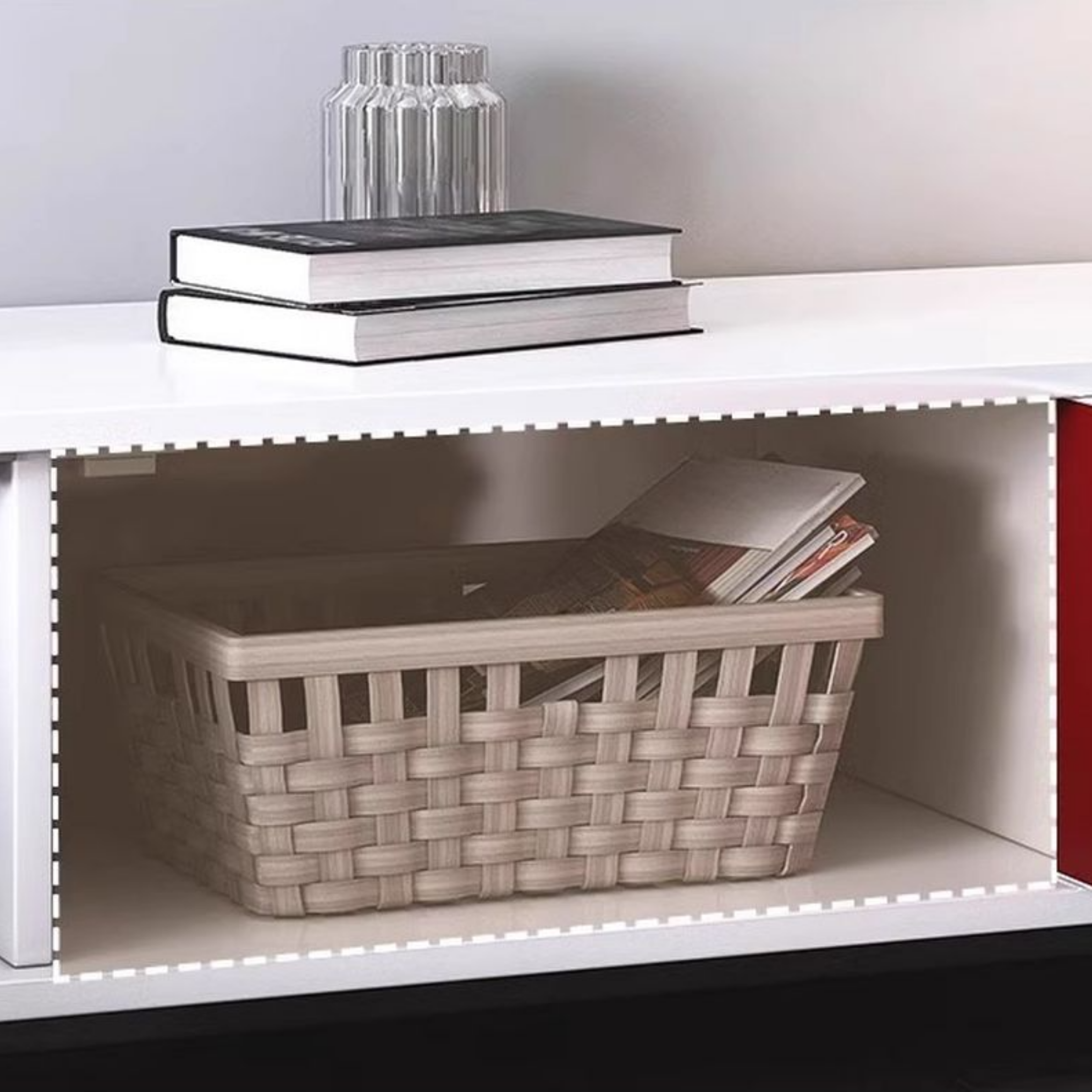 TV stand with four storage drawers