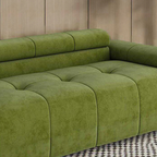Detailed velvet texture of the modular sofa