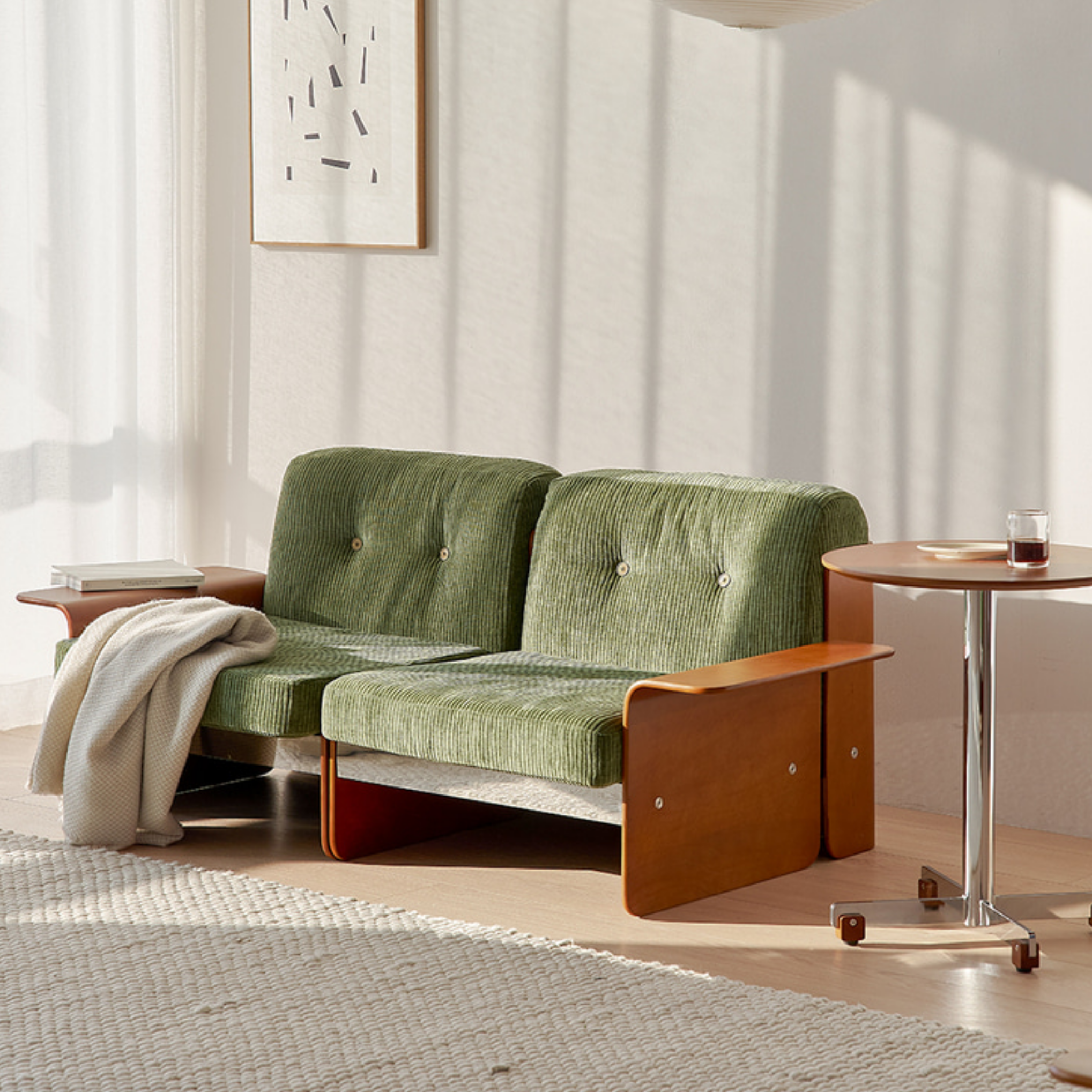 Vintage green sofa for home decor