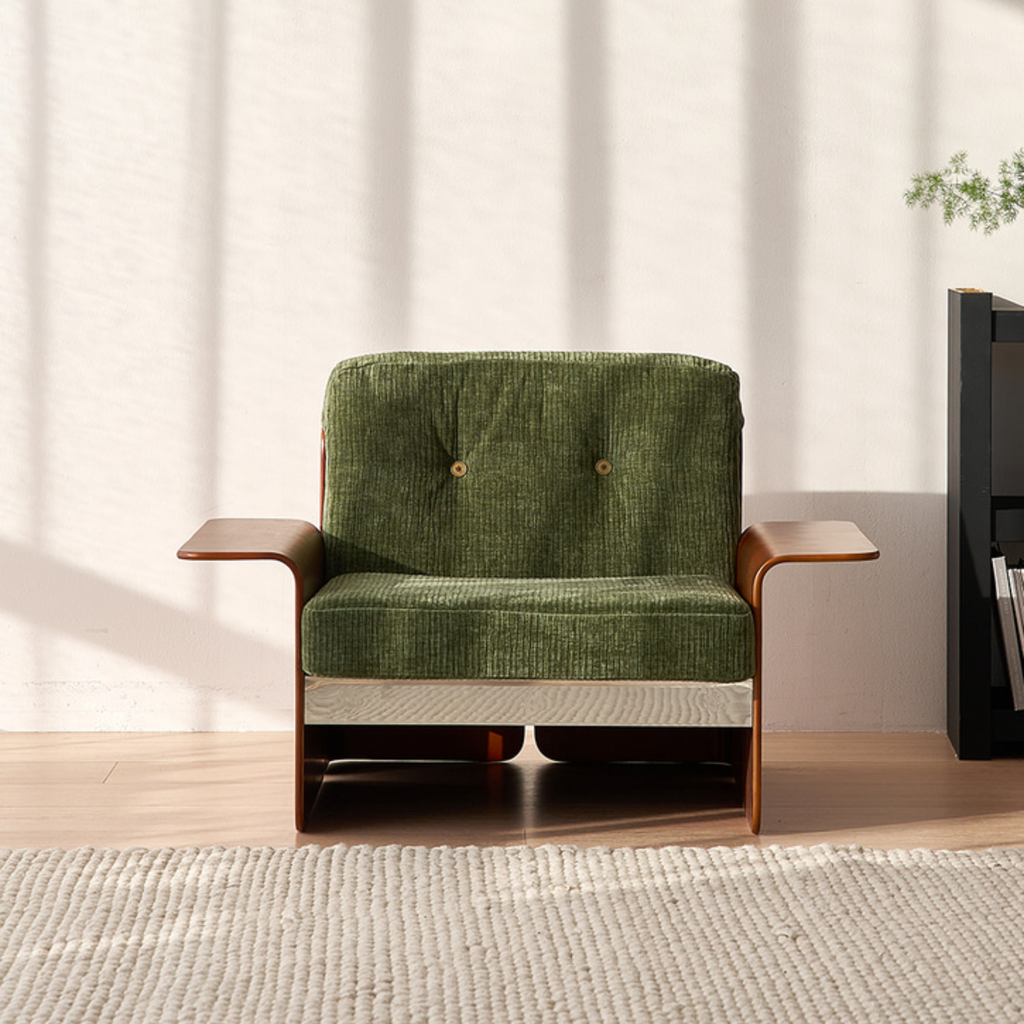 Vintage green modular sofa in a modern interior