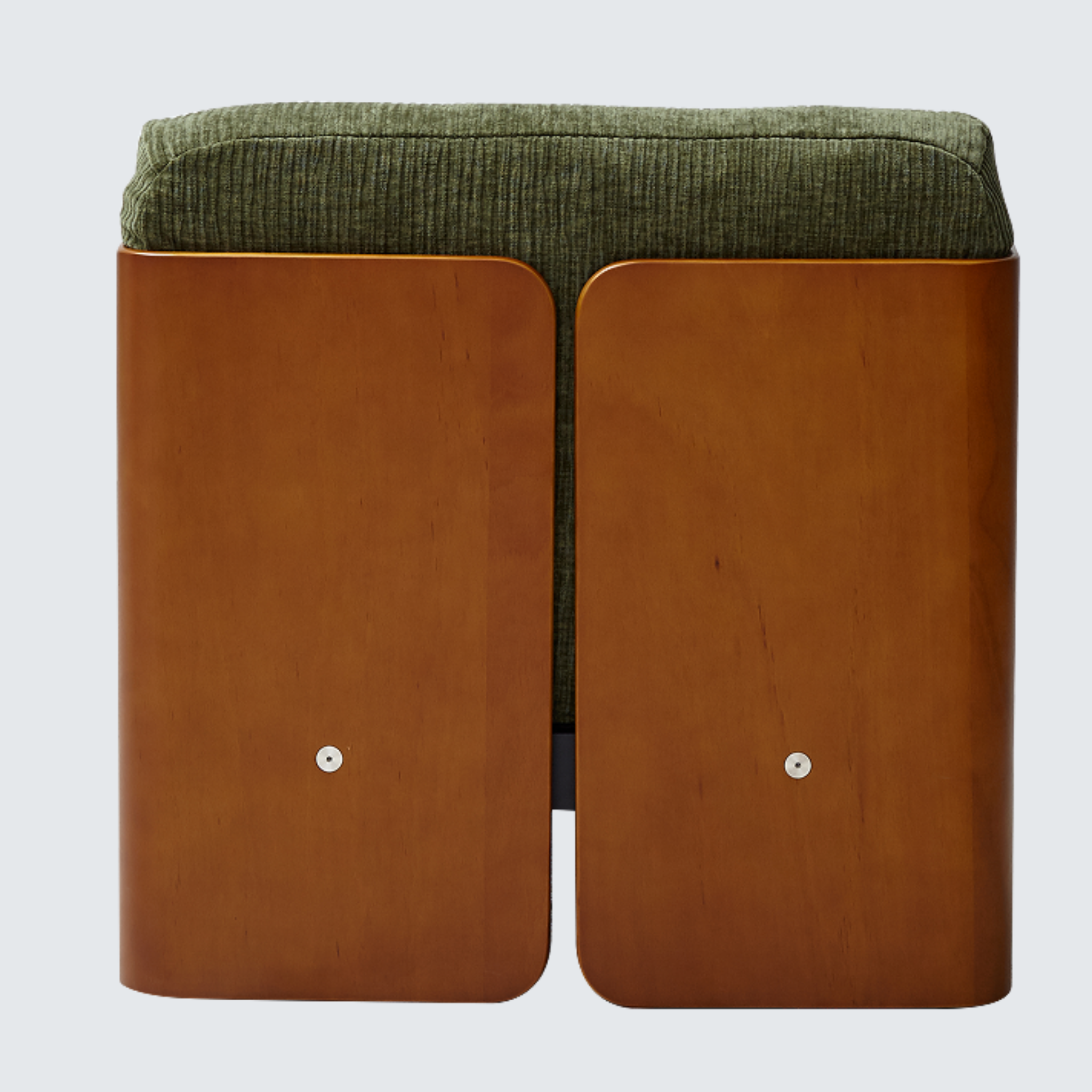 Supportive backrest of the vintage green modular sofa