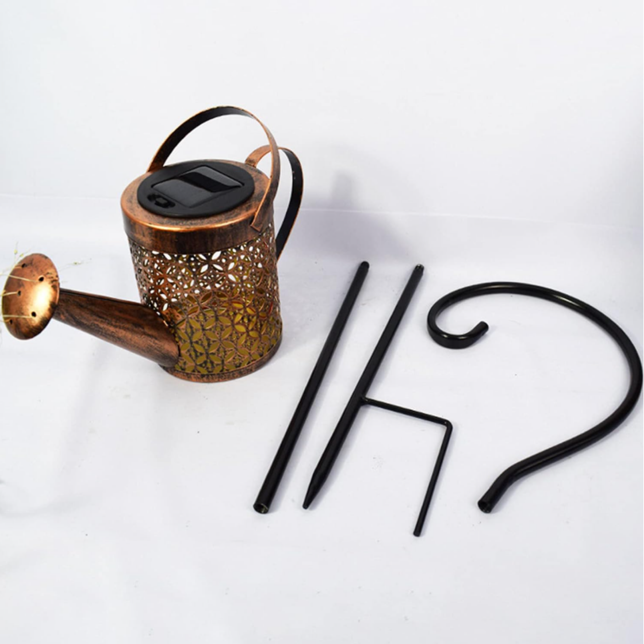 Close-up of the decorative kettle handle