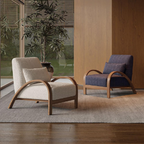 Sherpa bedroom accent chair with comfortable backrest