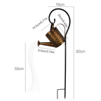 Dimensions of the vintage solar iron kettle garden lamp