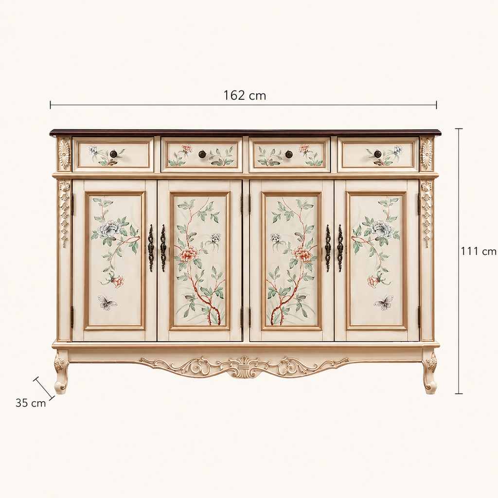 162 cm vintage solid wood shoe cabinet