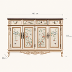 162 cm vintage solid wood shoe cabinet