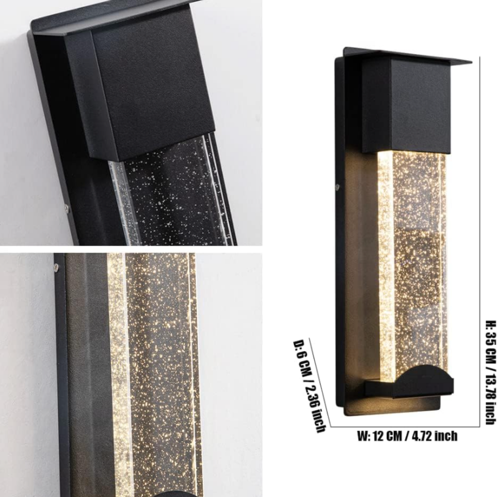 Dimensions of the waterproof outdoor LED wall light