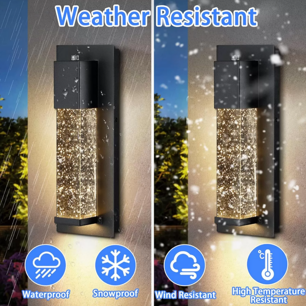 Weather-resistant outdoor LED wall light