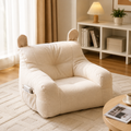 White kids sofa chair with ear-shaped backrest