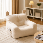 White kids sofa chair with ear-shaped backrest