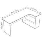 140 cm contemporary white L-shaped desk