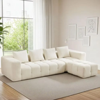 White sectional sofa in modern living room