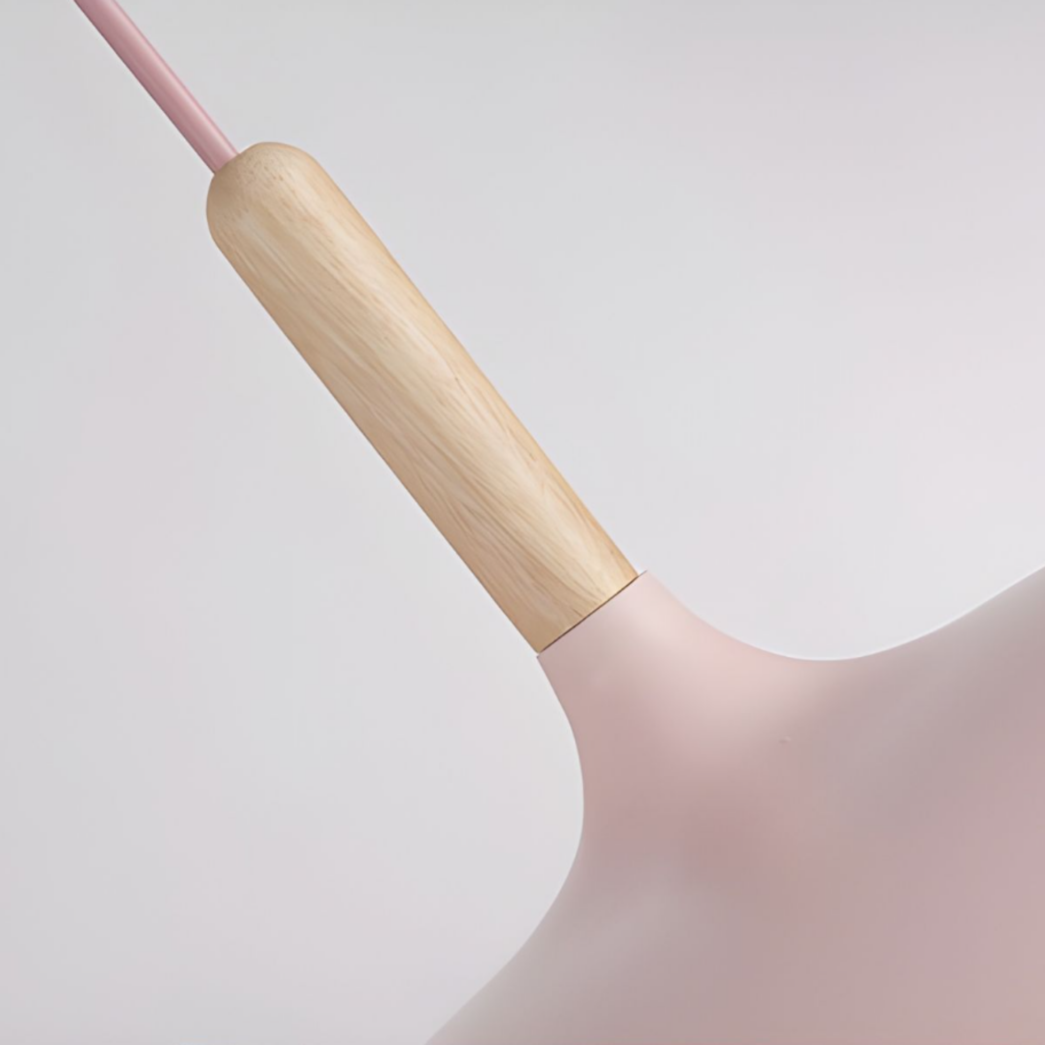Wood and metal detail of modern pendant light
